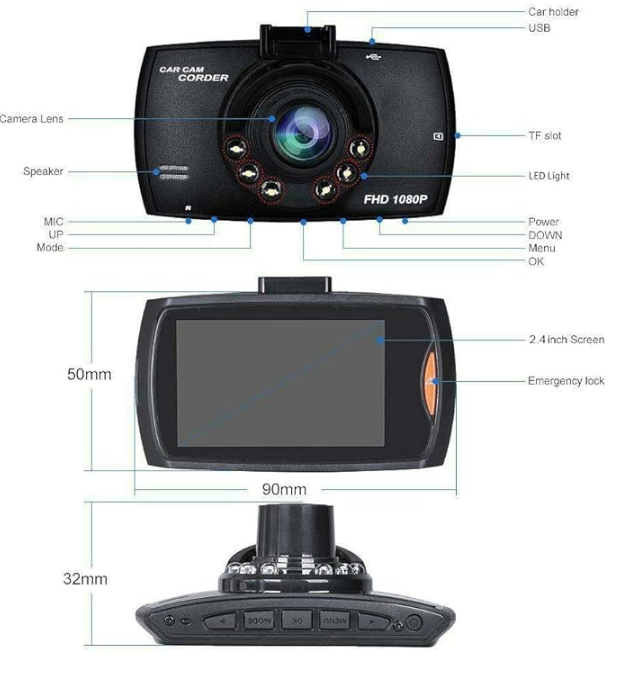 DVR P/ AUTO FULL HD